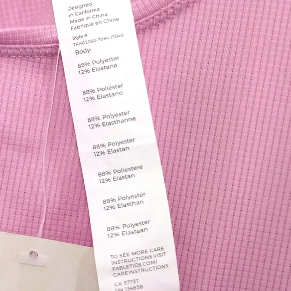 New w /Tags Fabletics Cashel Side Cinch Tank Top Blush Pink Med(6-8) - Picture 6 of 9
